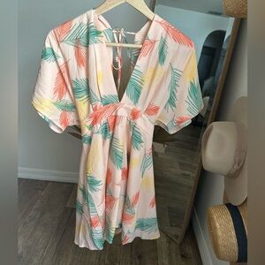 Tropical V Neck Dress